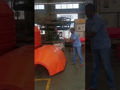 গ্রাহকের প্রয়োজনের জন্য হলুদ / কমলা সিলিন্ডার আকৃতির এইচডিপিই পাইপ ফ্লোটার