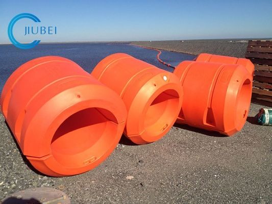 ড্রেজার পাইপলাইনের জন্য কমলা/হলুদ নলাকার HDPE পাইপ ফ্লোটার DN1100