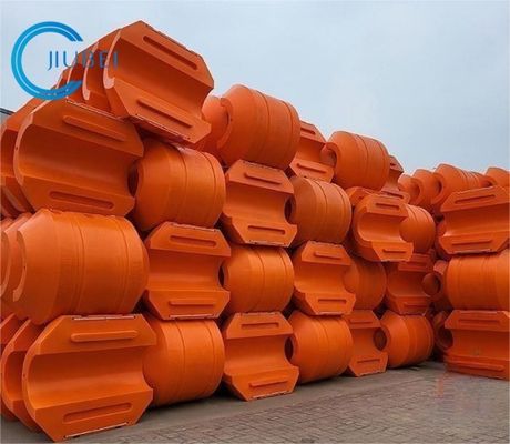 ড্রেজার পাইপলাইনের জন্য কমলা/হলুদ নলাকার HDPE পাইপ ফ্লোটার DN1100